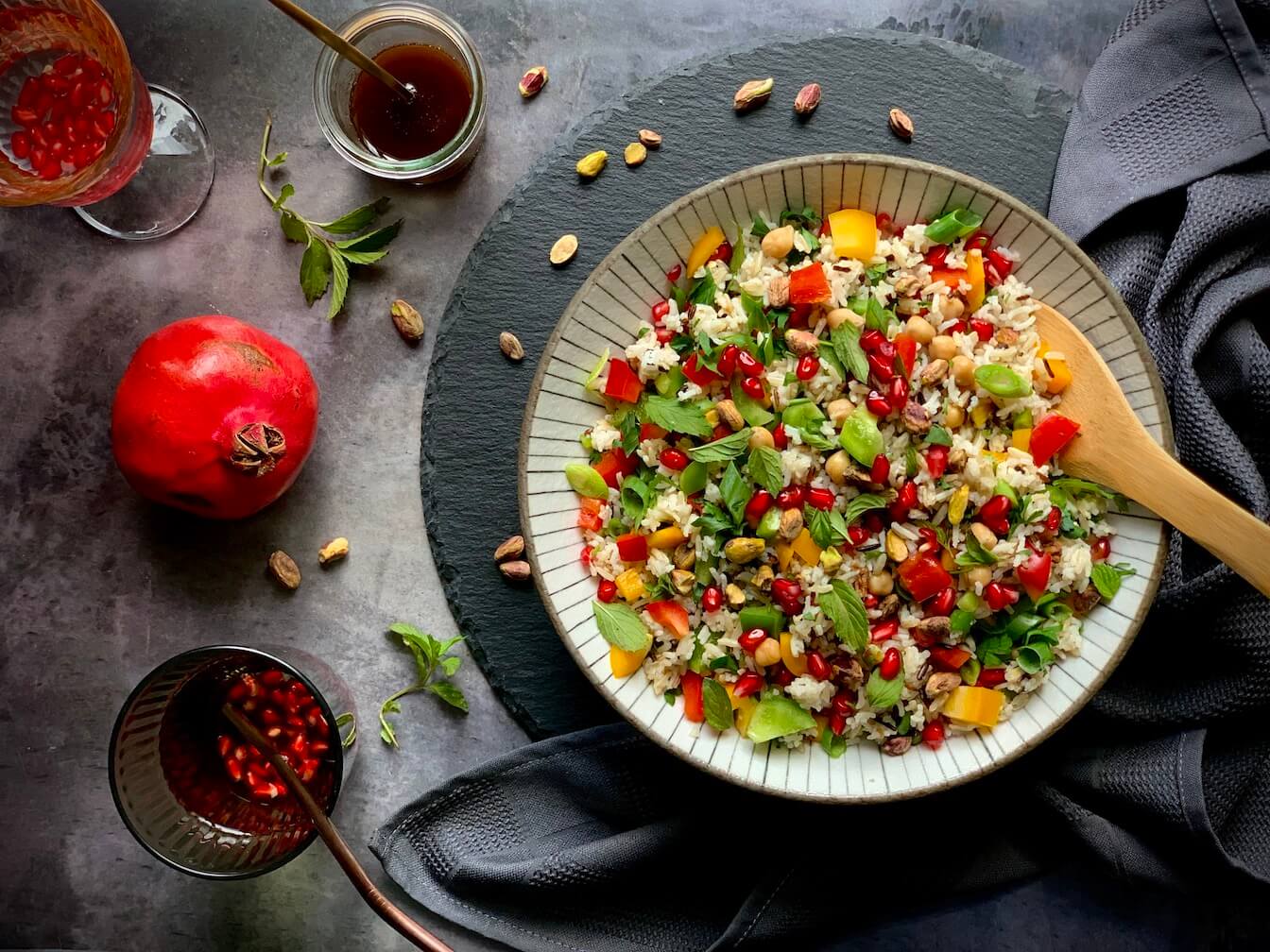 Pomegranate Chickpea Rice Bowl 2