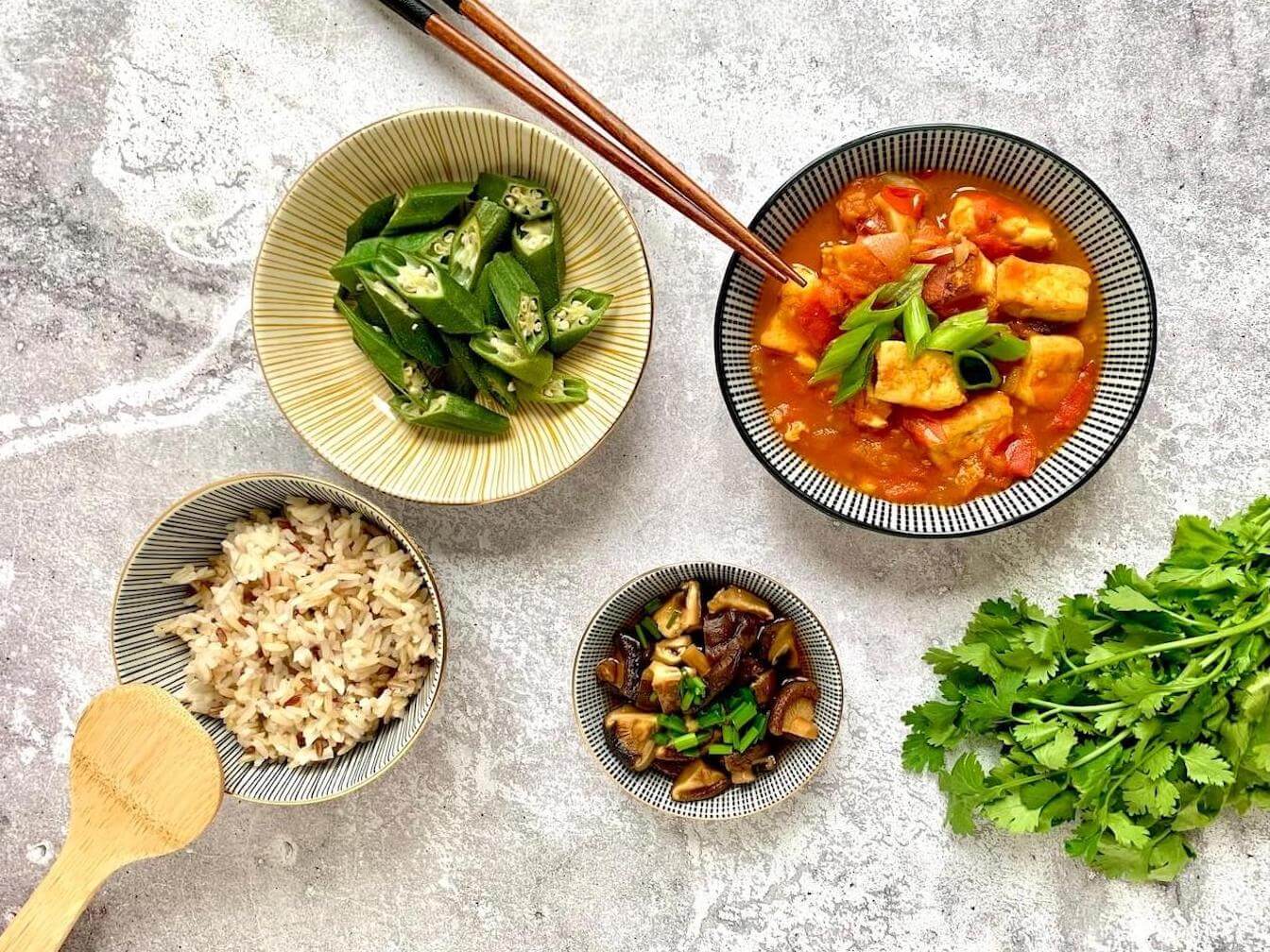 Tofu cooked in Tomato Stew